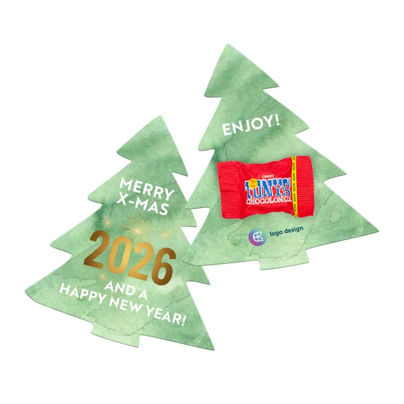 Tony's Chocolonely Weihnachtsriegel mit herausbrechbarem Weihnachtsbaum