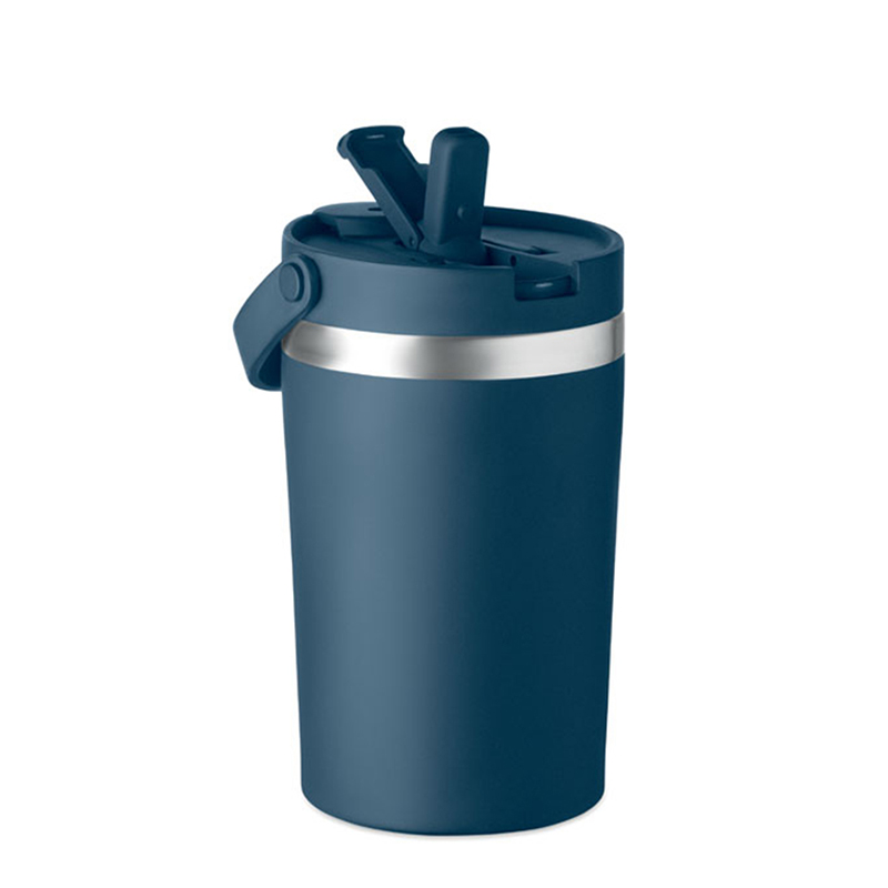 Doppelwandiger Becher mit Strohhalm - Bild 2