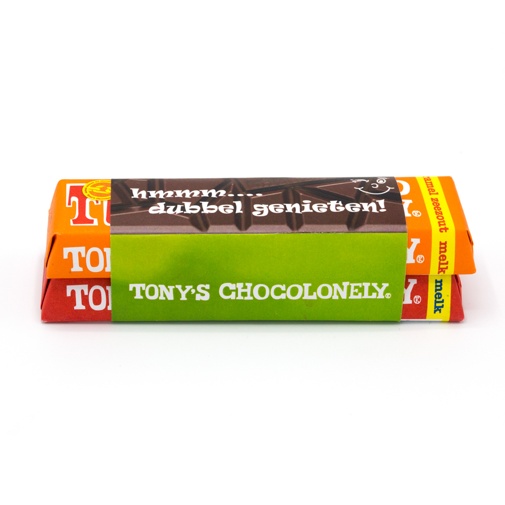 Doppelter Tony's Chocolonely (50 + 50 Gr.) 4c-Banderole