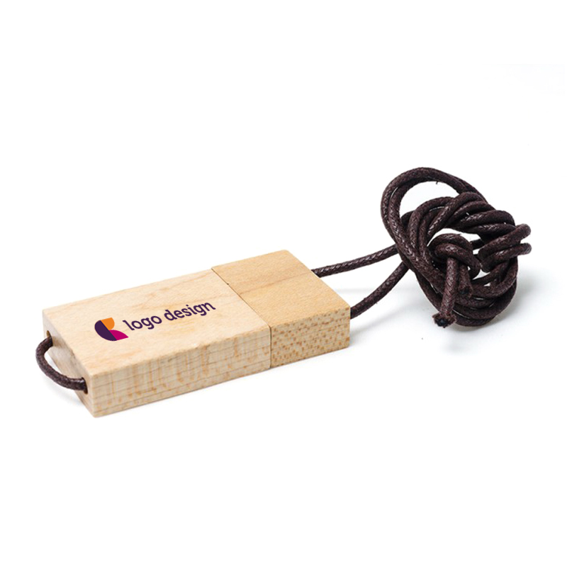 Holz USB mit Schnur