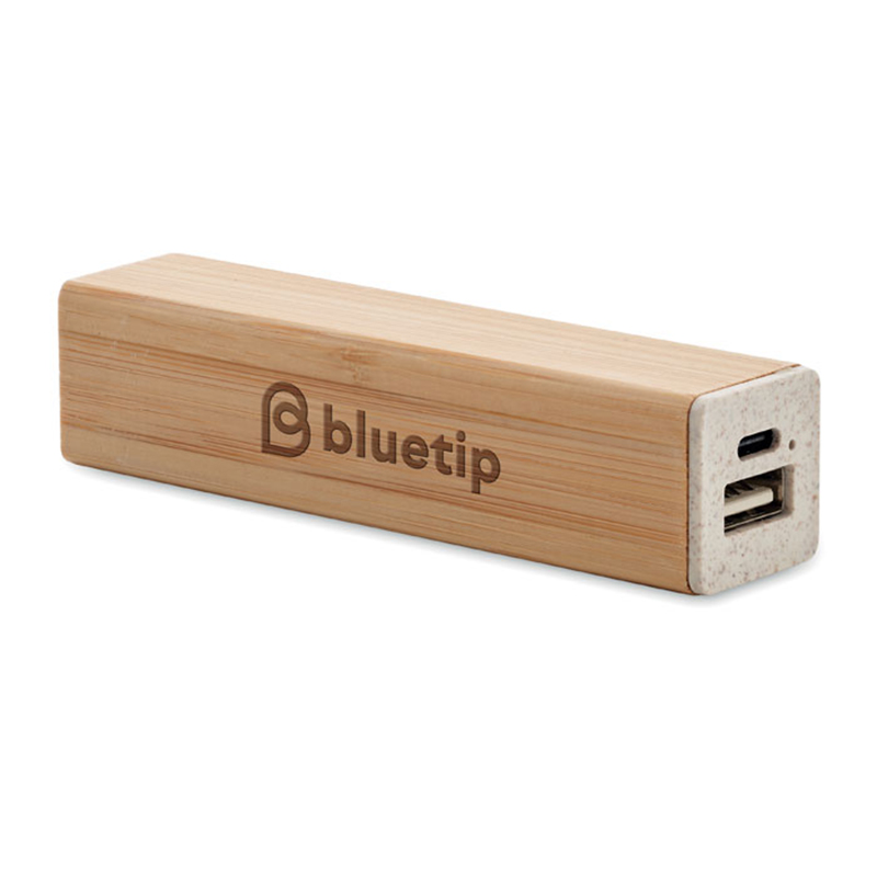 Powerbank mit Bambus Gehuse - Greengiving.de
