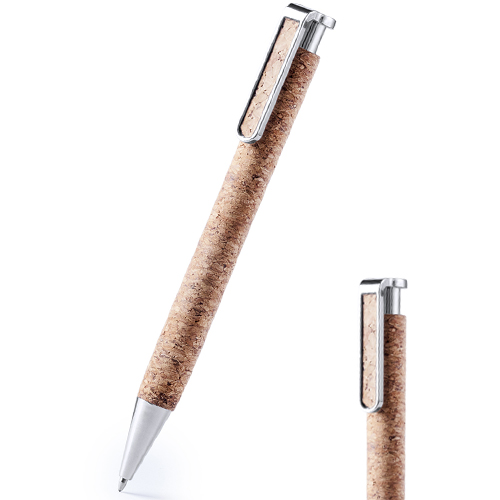 Kugelschreiber aus Kork mit Metallclip