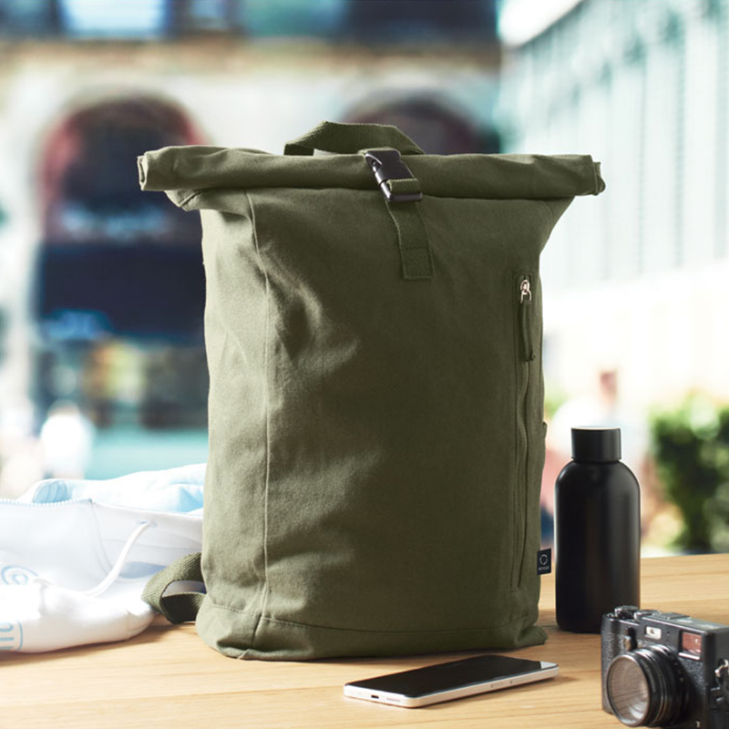 Rolltop-Rucksack recycelte Baumwolle - Bild 4
