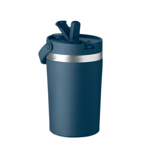 Doppelwandiger Becher mit Strohhalm - Bild 2