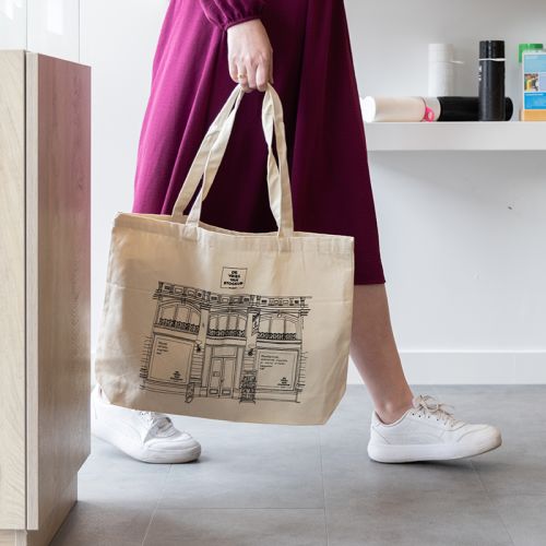 Breiter Canvas Shopper ecru - Bild 5